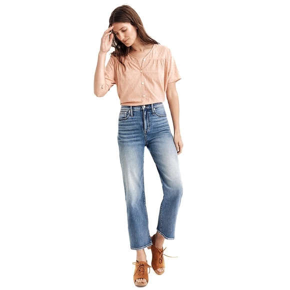 🎉HP🎉 Madewell Slim Wide-Leg Crop Jeans in Reggie - Picture 2 of 11